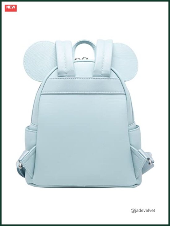 Loungefly Minnie Mouse Mini Backpack Faux Leather Quilted Silver Studs main image 5